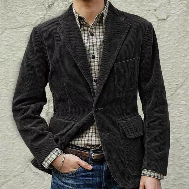 Fashionable Minimalist Retro Men’s Blazer Jackets  – Slim Fit Classic Style - TrendsfashionIN