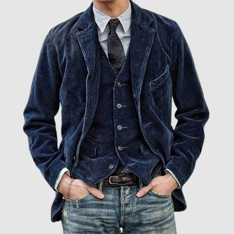 Fashionable Minimalist Retro Men’s Blazer Jackets  – Slim Fit Classic Style - TrendsfashionIN