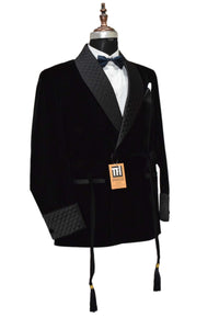 Man Black Smoking Jackets Robes Designer Party Wear Coat