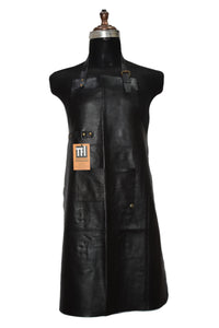 Black Real Leather Apron Butcher Apron Cook Apron BBQ Apron Cooking Apron