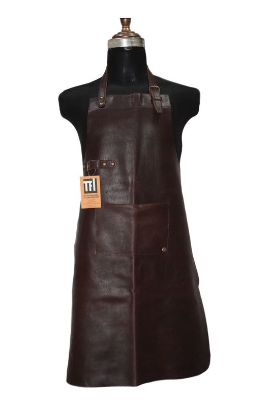 Brown Real Leather Apron Butcher Apron Cook Apron BBQ Apron Cooking Apron - TrendsfashionIN