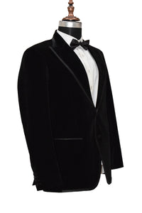 Men Black Smoking Jacket Dinner Party Wear Blazer Coat - TrendsfashionIN