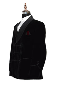 Men Black Smoking Jacket Designer Dinner Party Wear Coat - TrendsfashionIN