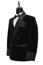 Load image into Gallery viewer, Men Black Smoking Jacket Dinner Party Wear Blazer - TrendsfashionIN
