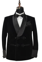 Load image into Gallery viewer, Men Black Smoking Jacket Dinner Party Wear Blazer - TrendsfashionIN
