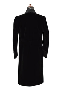 Men Black Smoking Jacket Designer Party Wear Long Coat