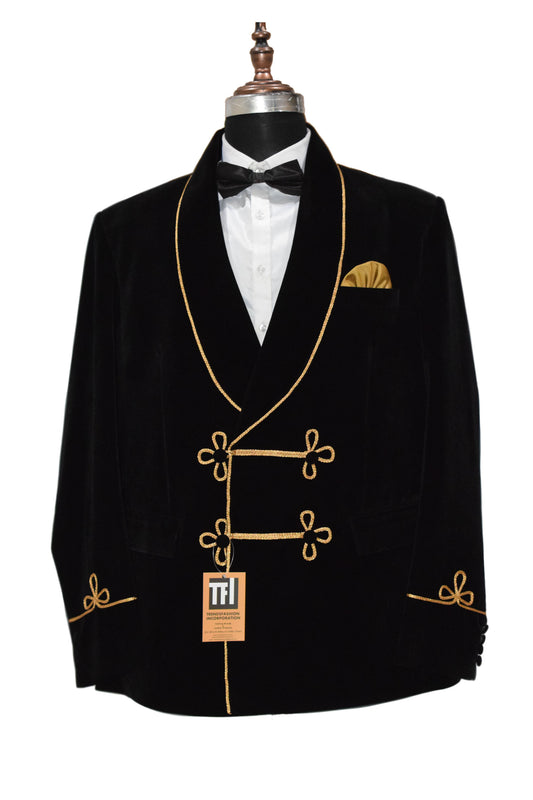 Men Black Smoking Jackets Blazer Dinner Party Wear Blazer - TrendsfashionIN