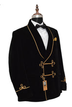 Load image into Gallery viewer, Man Black Smoking Jackets Blazer Dinner Party Wear Blazer
