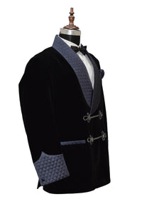 Men Black Smoking Jacket Dinner Party Wear Coat. - TrendsfashionIN