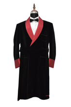 Load image into Gallery viewer, Men Black Smoking Jacket Designer Party Wear Long Coat
