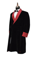 Load image into Gallery viewer, Men Black Smoking Jacket Designer Party Wear Long Coat
