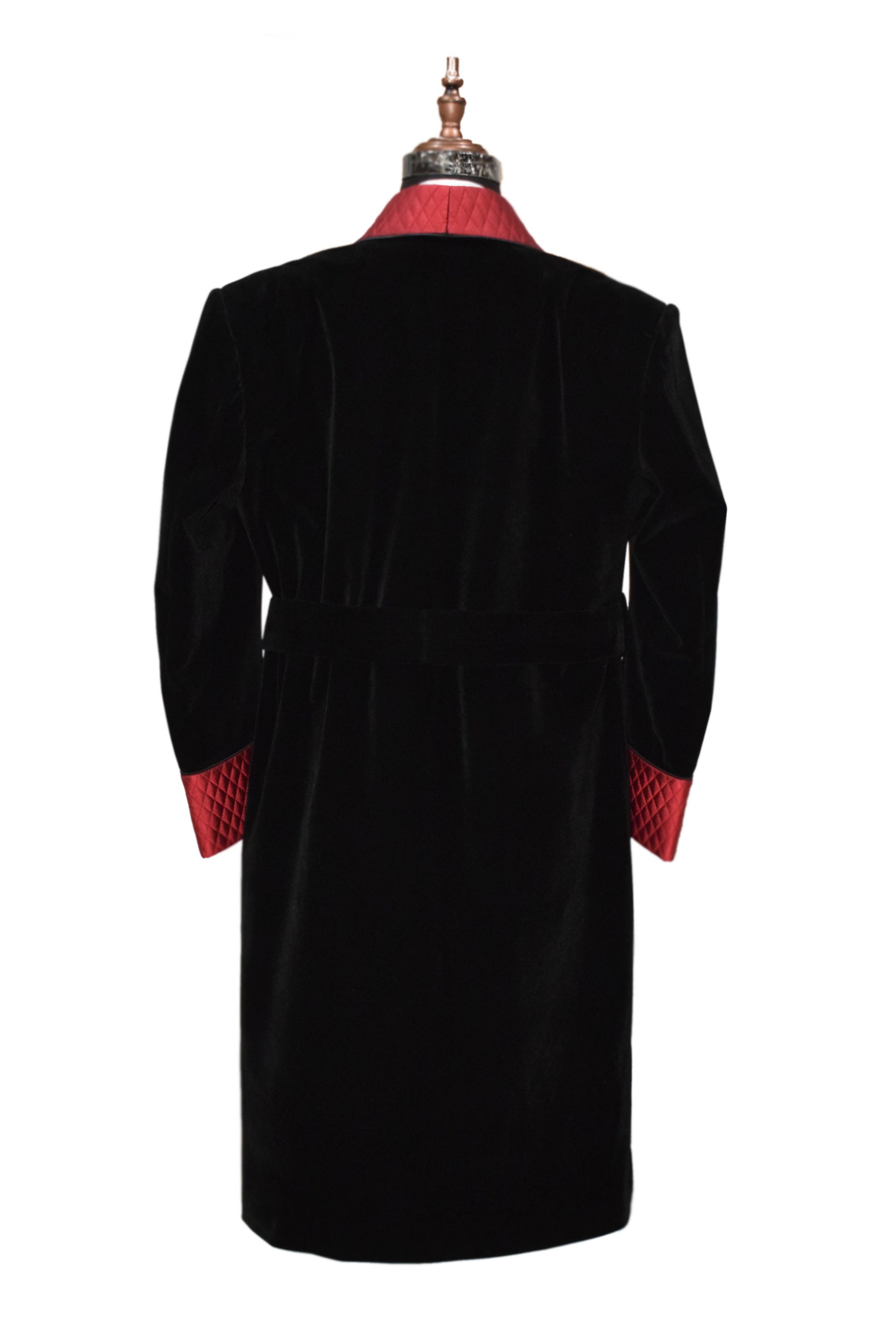 Men Black Smoking Jacket Designer Party Wear Long Coat - TrendsfashionIN