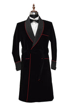 Load image into Gallery viewer, Men Black Smoking Jacket Party Wear Long Coat - TrendsfashionIN
