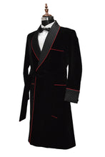 Load image into Gallery viewer, Men Black Smoking Jacket Party Wear Long Coat - TrendsfashionIN
