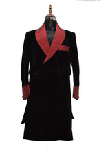 Load image into Gallery viewer, Men Black Smoking Jacket Dinner Party Wear Long Coat - TrendsfashionIN
