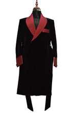 Load image into Gallery viewer, Men Black Smoking Jacket Dinner Party Wear Long Coat - TrendsfashionIN
