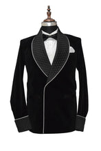Load image into Gallery viewer, Men Black Smoking Jacket Dinner Party Wear Coat - TrendsfashionIN
