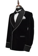 Load image into Gallery viewer, Men Black Smoking Jacket Dinner Party Wear Coat - TrendsfashionIN
