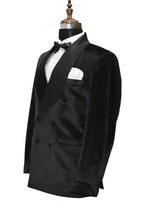 Load image into Gallery viewer, Men Black Smoking Jacket Wedding Party Wear Blazer - TrendsfashionIN
