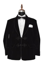 Load image into Gallery viewer, Dr Who Style Black Smoking Jacket Dinner Party Wear Coat
