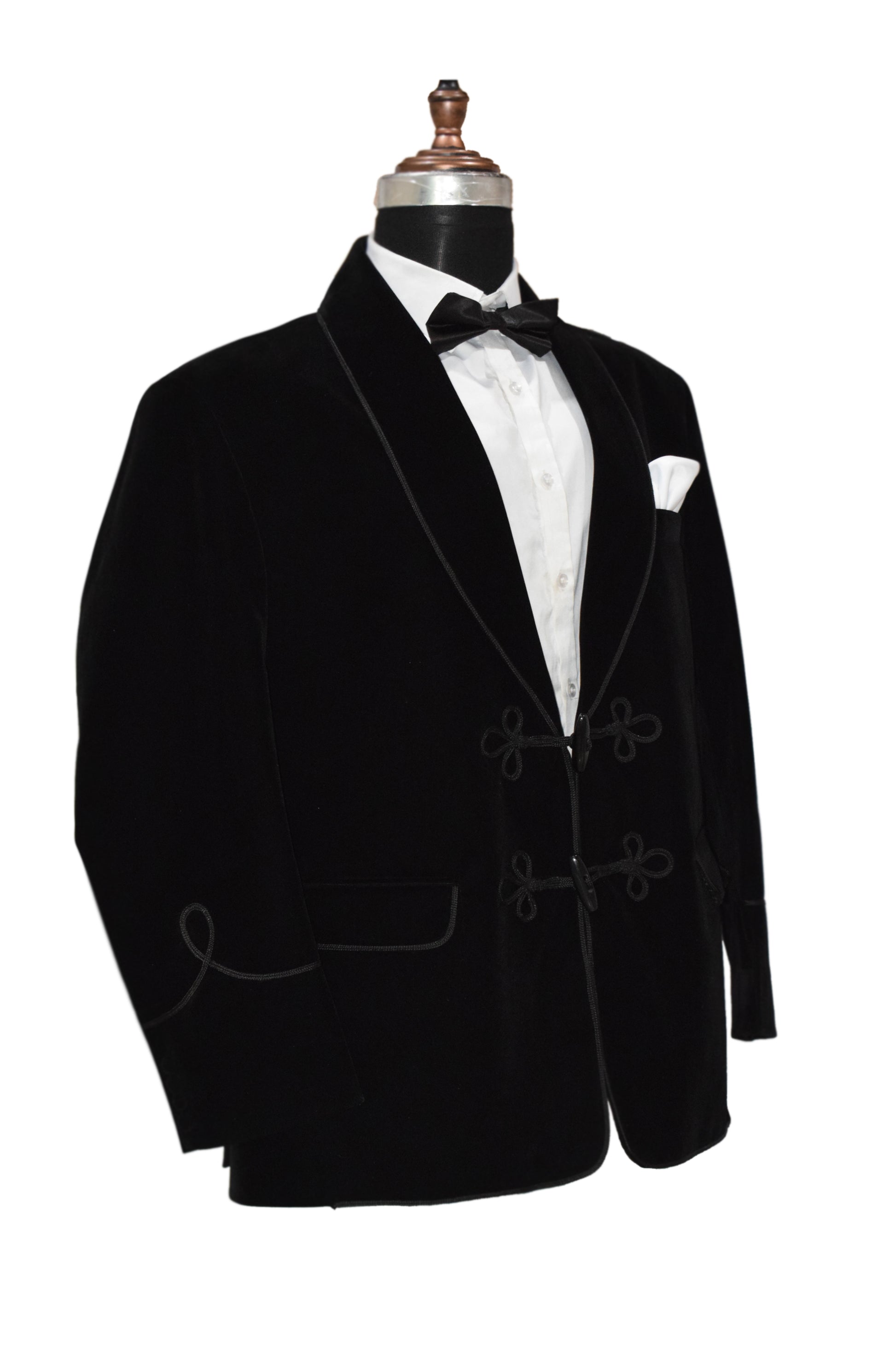 Dr Who Style Black Smoking Jacket Dinner Party Wear Coat - TrendsfashionIN