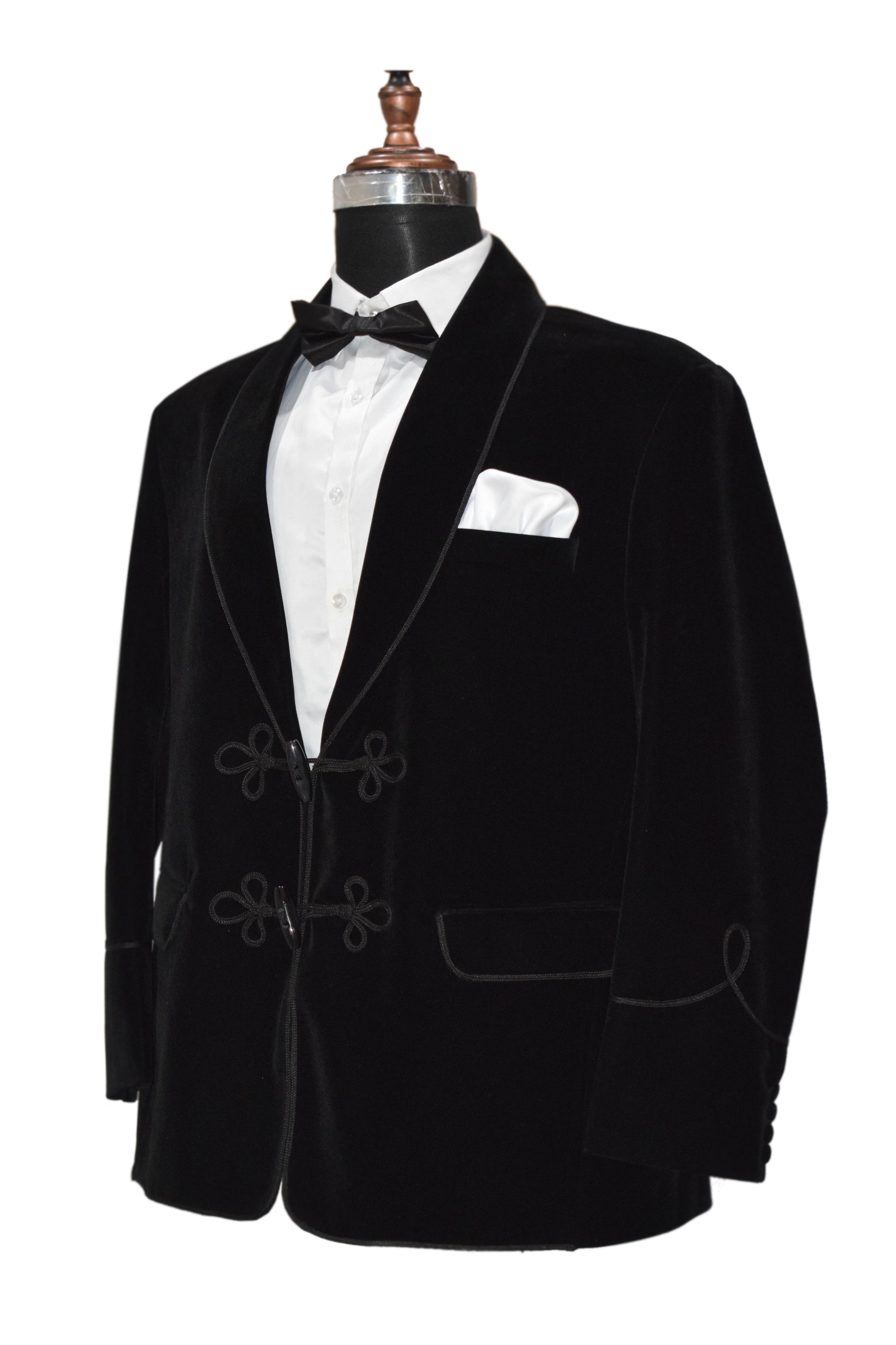 Dr Who Style Black Smoking Jacket Dinner Party Wear Coat - TrendsfashionIN