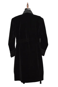 Men Black Smoking Jacket Wedding Party Wear Long Coat - TrendsfashionIN