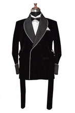 Load image into Gallery viewer, Men Black Smoking Jacket Designer Party Wear Coats
