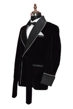 Load image into Gallery viewer, Men Black Smoking Jacket Designer Party Wear Coats
