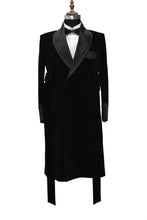 Load image into Gallery viewer, Men Black Smoking Gown Dinner Party Wear Long Gown - TrendsfashionIN
