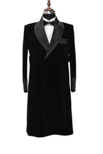 Load image into Gallery viewer, Men Black Smoking Gown Dinner Party Wear Long Gown - TrendsfashionIN
