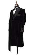 Load image into Gallery viewer, Men Black Smoking Gown Dinner Party Wear Long Gown - TrendsfashionIN
