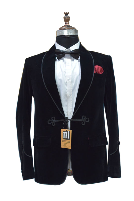 Men Black Smoking Jackets Dinner Party Wear Coats - TrendsfashionIN