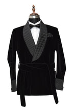 Load image into Gallery viewer, Men Black Smoking Jacket Designer Party Wear Coats
