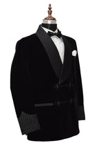 Load image into Gallery viewer, Men Black Smoking Jacket Dinner Party Wear Coat - TrendsfashionIN
