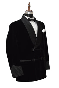 Men Black Smoking Jacket Dinner Party Wear Coat - TrendsfashionIN