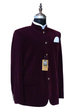 Load image into Gallery viewer, Man Burgundy Jodhpuri Jacket Dinner Party Wear Coat
