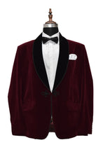 Load image into Gallery viewer, Men Burgundy Smoking Jackets Dinner Party Wear Coats
