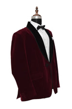 Load image into Gallery viewer, Men Burgundy Smoking Jackets Dinner Party Wear Coats

