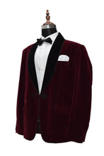 Load image into Gallery viewer, Men Burgundy Smoking Jackets Dinner Party Wear Coats
