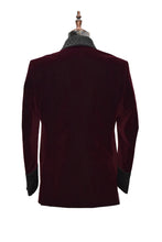Load image into Gallery viewer, Men Burgundy Smoking Jacket Dinner Party Wear Blazer Coat - TrendsfashionIN
