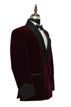 Load image into Gallery viewer, Men Burgundy Smoking Jacket Dinner Party Wear Coat - TrendsfashionIN
