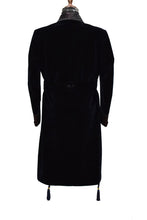 Load image into Gallery viewer, Men Navy Blue Smoking Jacket Wedding Party Wear Long Coat - TrendsfashionIN
