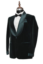 Load image into Gallery viewer, Men Green Smoking Jacket Dinner Party Wear Blazer - TrendsfashionIN
