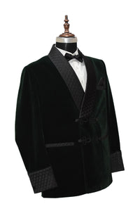 Men Green Smoking Jacket Party Wear Wedding Blazer - TrendsfashionIN