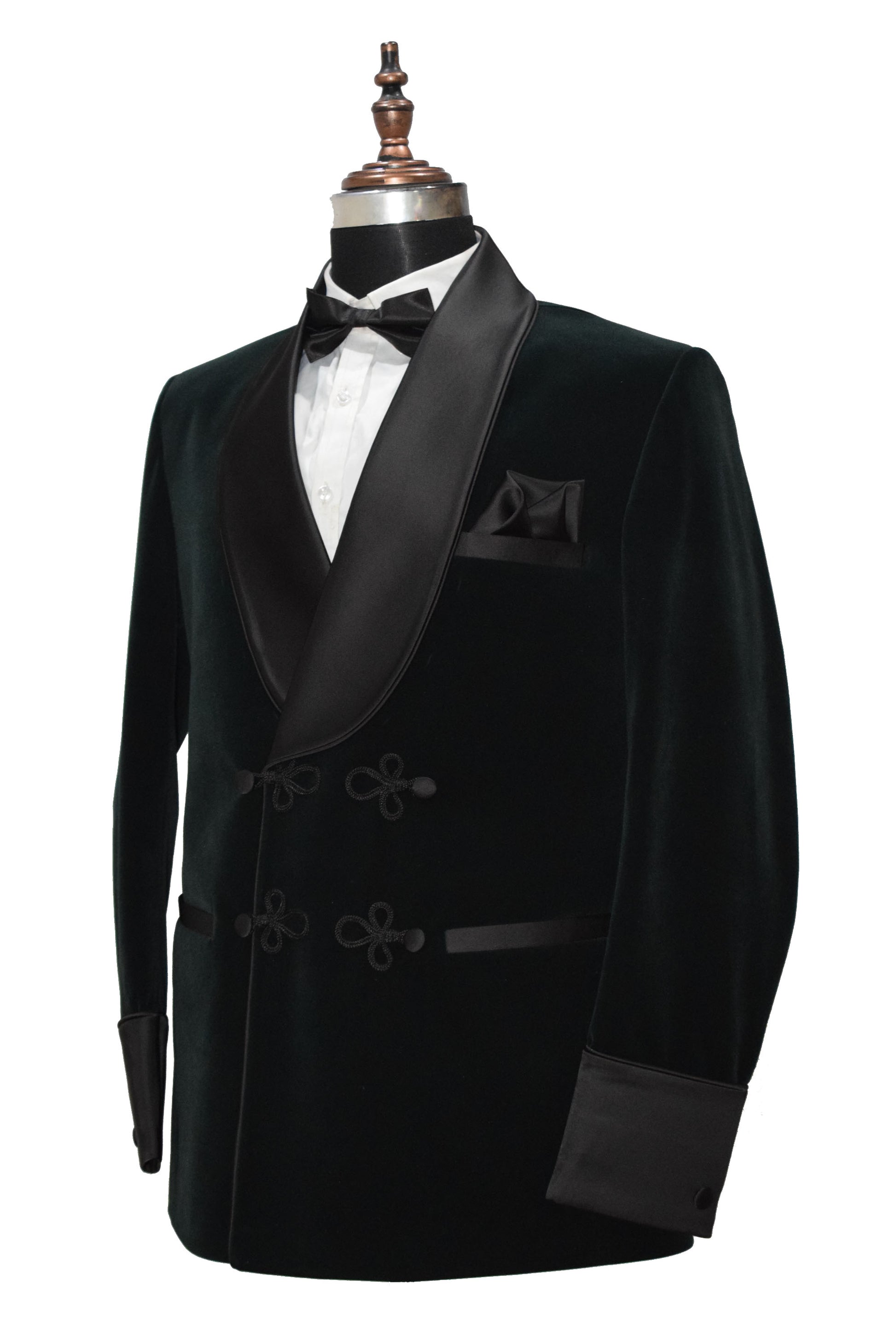 Men Green Smoking Jacket Dinner Party Wear Wedding Blazer - TrendsfashionIN