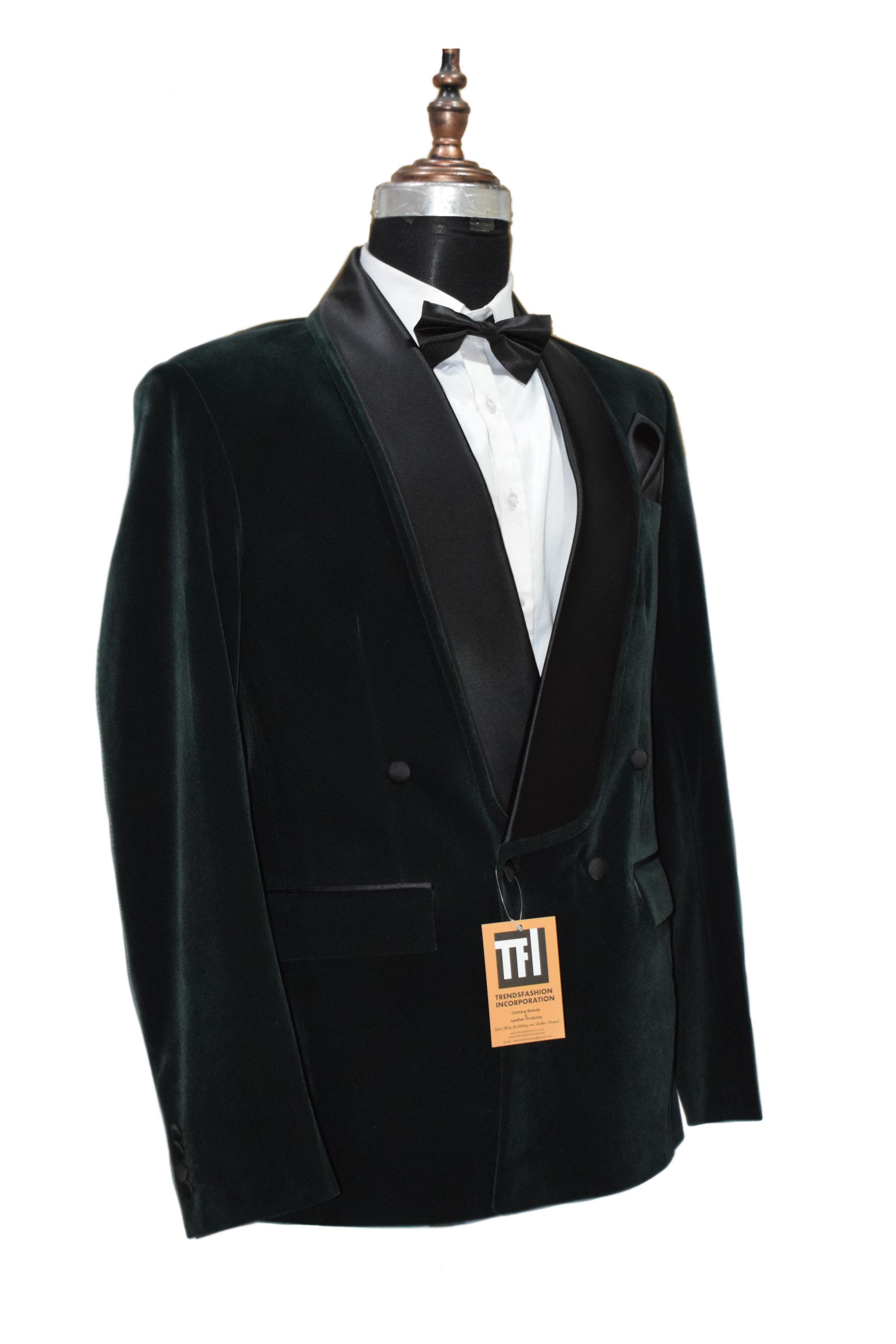 Men Green Smoking Jackets Dinner Party Wear Coats - TrendsfashionIN