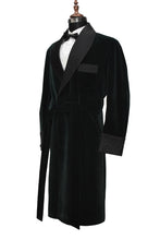 Load image into Gallery viewer, Men Green Smoking Gown Party Wear Wedding Long Gown - TrendsfashionIN
