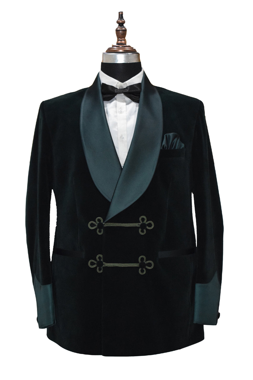 Men Green Smoking Jacket Dinner Party Wear Wedding Blazer - TrendsfashionIN