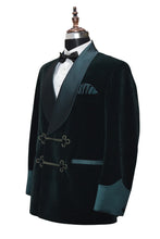 Load image into Gallery viewer, Men Green Smoking Jacket Dinner Party Wear Wedding Blazer - TrendsfashionIN

